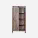 Vaisselier en décor bois gris 90x39x170cm - Galant - 6 étagères, 8 compartiments de rangements Photo5