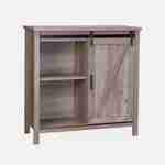 Aparador decoración madera gris 90x39x90cm - Galant - 2 estantes, 4 compartimentos de almacenaje Photo3
