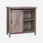 Aparador decoración madera gris 90x39x90cm - Galant - 2 estantes, 4 compartimentos de almacenaje Photo4