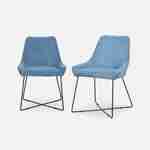 Set van 2 stoelen, blauw ribfluweel, 56.5 x 62 x 82.5cm Photo4