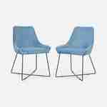 Set aus 4 Stühlen - Astrid - aus blauem Samt, 56,5 x 62 x 82,5cm Photo5