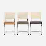 2 sillas cantilever - Maja - tela marrón claro y resina efecto ratán, 46 x 54,5 x 84,5cm   Photo7