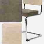 2 sillas cantilever - Maja - tela marrón y resina efecto ratán, 46 x 54,5 x 84,5cm   Photo8