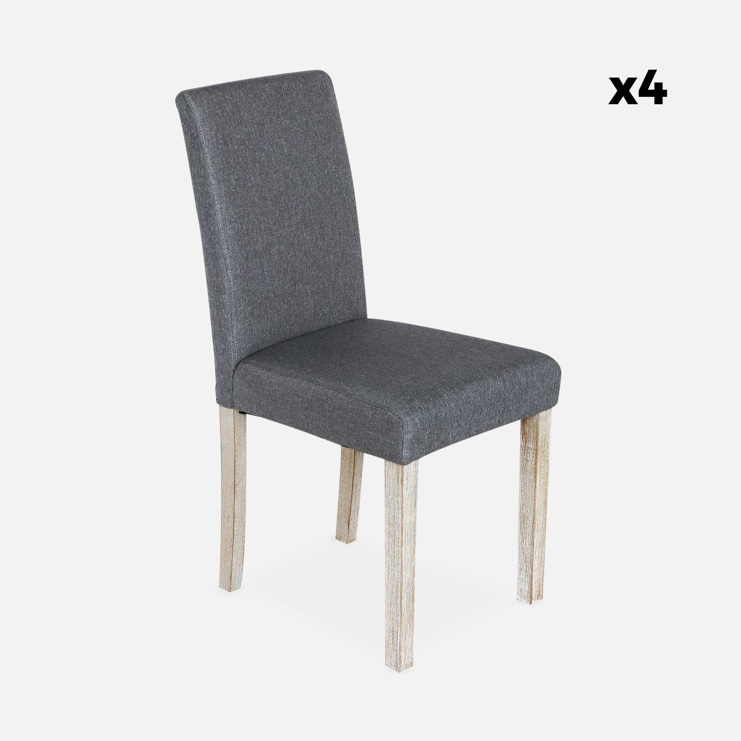 Conjunto de 4 sillas - Rita - sillas de tela, patas madera lacada ,sweeek,Photo6