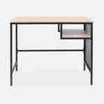 Metal and Wood Effect Desk with Storage Compartment, 90cm Photo4