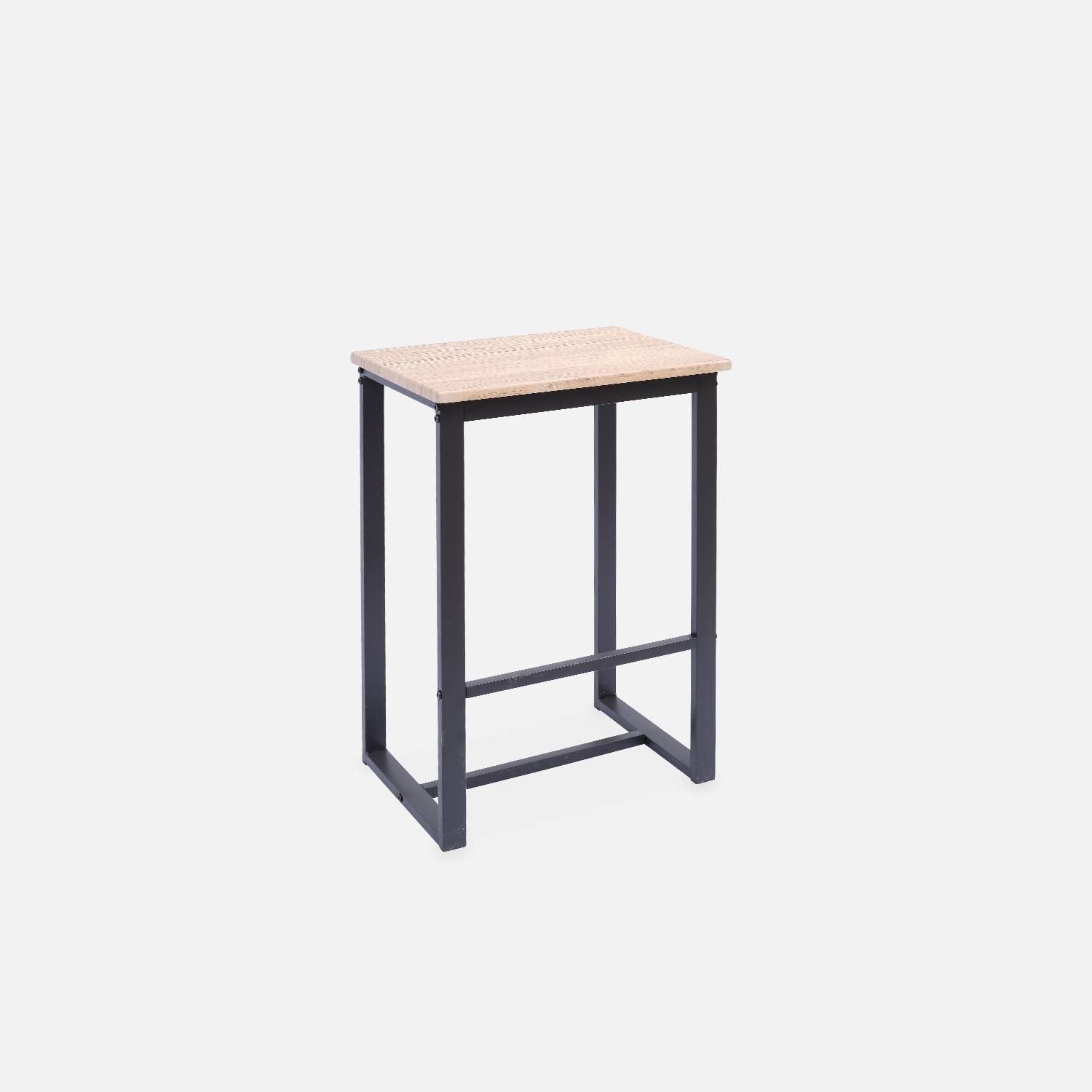 Industrial bar style table set with 2 stools, 60x60x88cm - Loft - Black,sweeek,Photo5