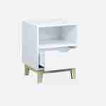 Minimalist Scandi-style pair of bedside tables, 40x39x52cm - Floki - White Photo6