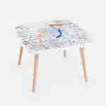 Mesa infantil para colorear -El estudio de los artistas - Coloritable DB Kids, Made in Europe, borrable, 60x60cm, patas redondas de madera, rotuladores incluidos Photo2