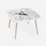 Tavolo da colorare per bambini Le voyage formidable - Made in Europe, cancellabile, 60x60cm, gambe rotonde in legno, pennarelli in dotazione Photo3