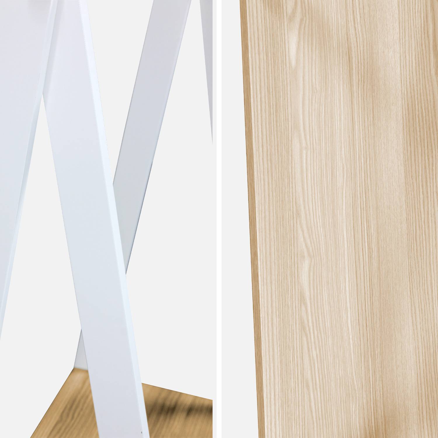 Roupeiro de madeira maciça para crianças em pinho branco natural - Tobias - 70X100CM, prateleira baixa, estilo escandinavo, 4 pernas, 4,3kg,sweeek,Photo4