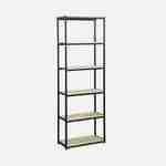 Tall 6 shelf metal and wood effect bookcase - Loft - 60x30x180cm Photo3