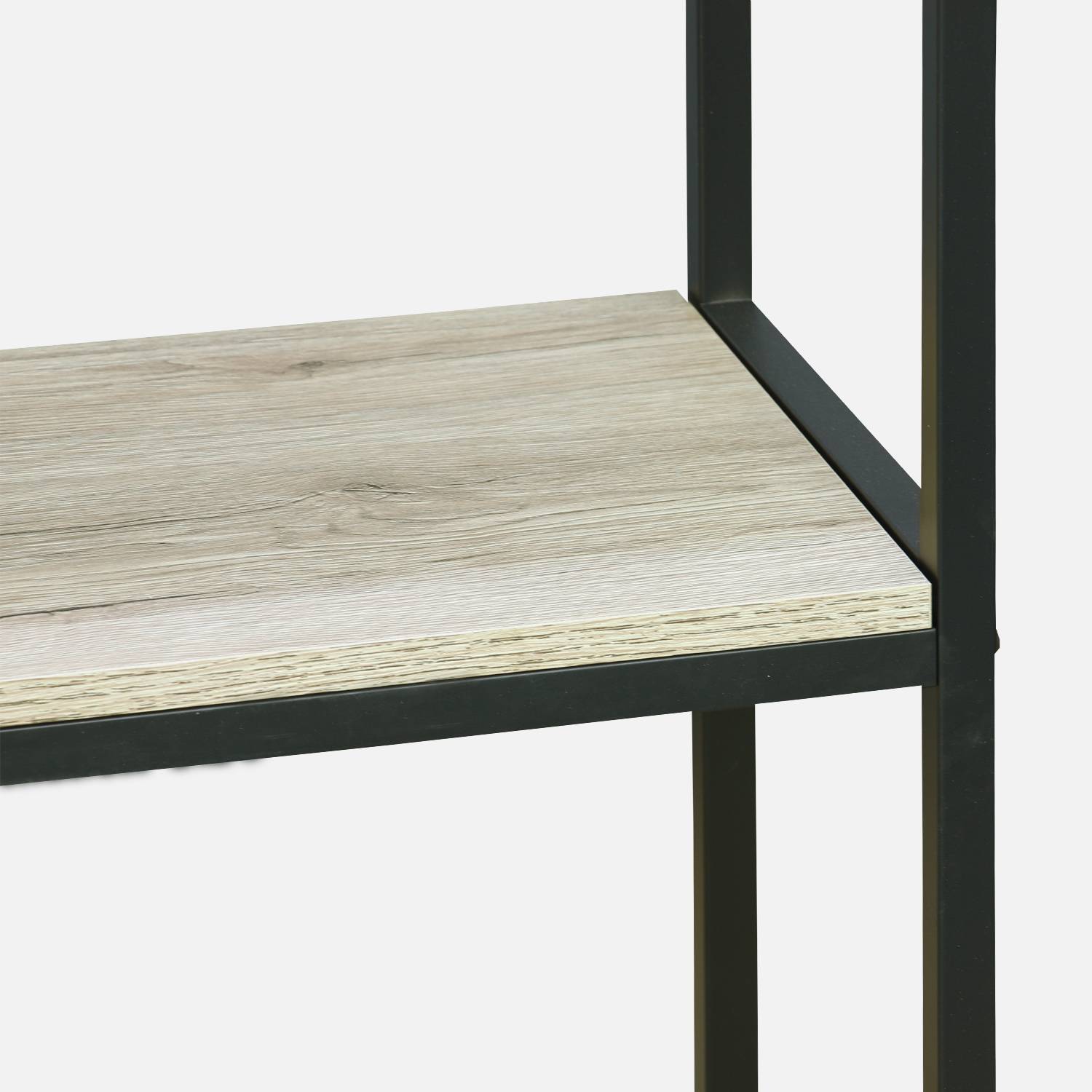 Tall 6 shelf metal and wood effect bookcase - Loft - 60x30x180cm,sweeek,Photo6