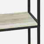 Zwart metalen wandkast met houtlook planken. Boekenkast met 6 planken, 60x30x180cm Photo6