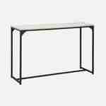 Metal and wood-style hallway console table with industrial metal legs 120cm - Loft - Black Photo3