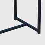 Sidetable van zwart metaal en tafelblad met houtlook, 120x39x79cm, bijzettafel met 1 verstevigingsbalk  Photo6