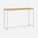 Metal and wood-style hallway console table with industrial metal legs 120cm - Loft - White Photo2