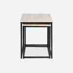  Tavolini da caffè in metallo e legno - Loft - Tavolini da salotto, 40x40x50cm e 35x35x45cm Photo4