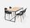 Table à manger rectangulaire + 4 chaises noires  | sweeek
