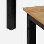 Mesa de jantar rectangular em metal, decoração em madeira, 4 - 6 lugares - Loft Photo3
