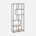 Black metal and wood shelf - Loft - 6-tier bookcase, L 77 x W 33 x H 185cm Photo3