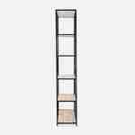 Black metal and wood shelf - Loft - 6-tier bookcase, L 77 x W 33 x H 185cm Photo5