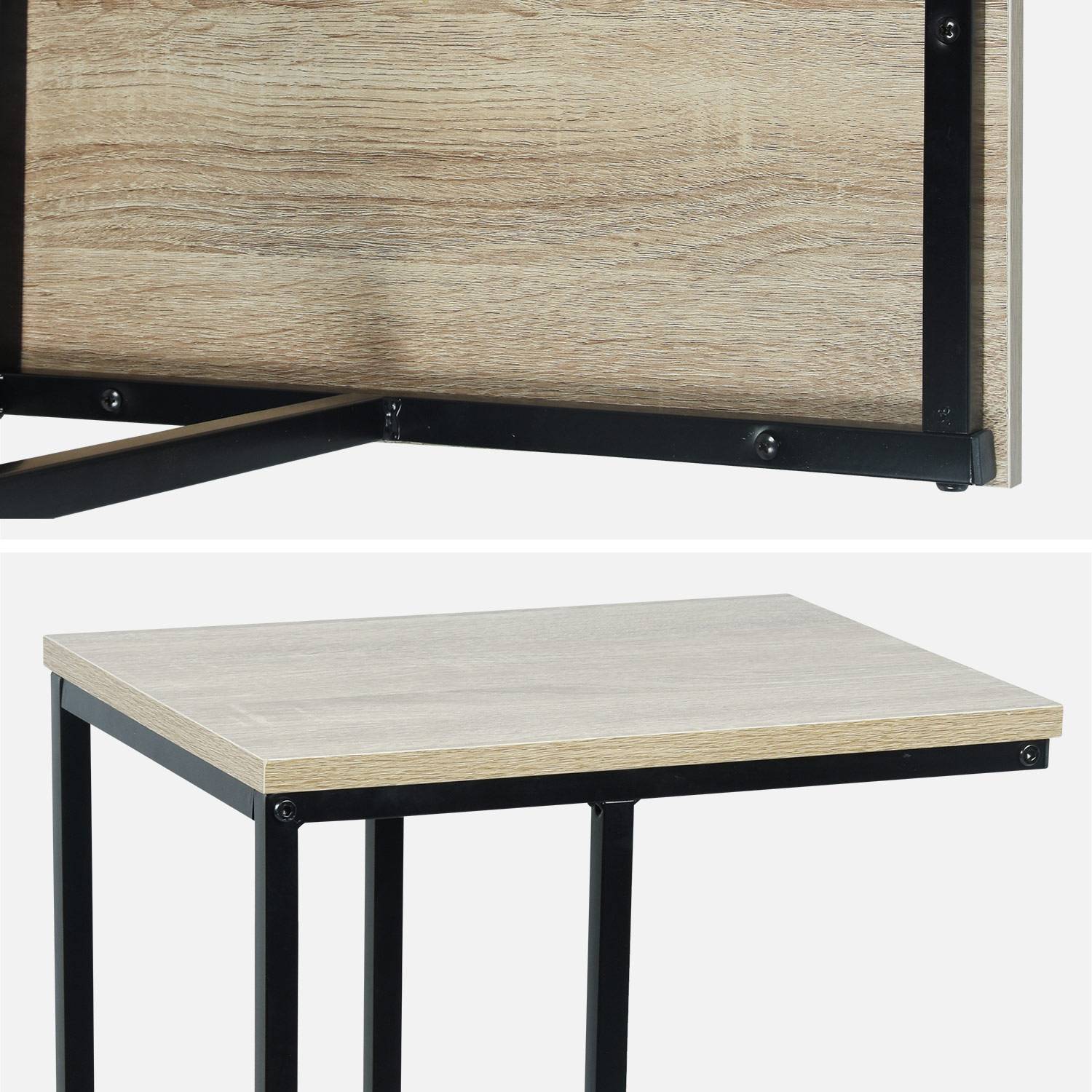 Bijzettafel, metalen frame en laminaatplaat tafelblad, 40x30x66cm,sweeek,Photo7
