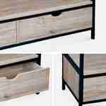 Industrial metal and wood effect TV stand with 2 drawers, 20x39x57cm - Loft - Black Photo5