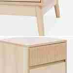 Grooved wooden bedside table with 2 drawers, 40x39x48cm, Linear - Natural Wood colour Photo5