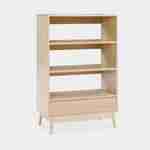 3-level bookshelf with drawer, wood decor, L80xW39.5xH120cm Photo3