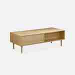 Tavolino in legno decorato - Mika - 2 cassetti, 2 vani portaoggetti, L 120 x L 55 x H 40cm Photo3