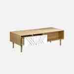 Wood-effect coffee table, 120x55x40cm, Mika, White Photo4