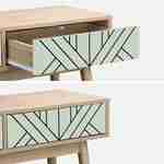 Wood-effect console table with two drawers and one storage nook, 120x48x75cm - Mika - Green Photo5
