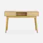 Wood-effect console table with two drawers and one storage nook, 120x48x75cm - Mika - Natural Wood colour Photo4