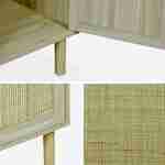 Set di 2 comodini in legno e vimini - Camargue - 40x30x58cm, 2 livelli, 1 anta, gambe dritte Photo9