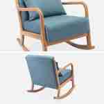 Sedia a dondolo di design in legno e tessuto, 1 posto, sedia a dondolo scandinava, blu Photo6