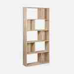 Asymmetrical design bookcase - Pieter - 5 shelves, 10 storage compartments, 83x23x173cm Photo3