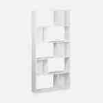 Bücherregal Asymmetrisches Design in weiß - Pieter - 5 Ebene, 10 Staufächer, 83x23x173cm Photo3