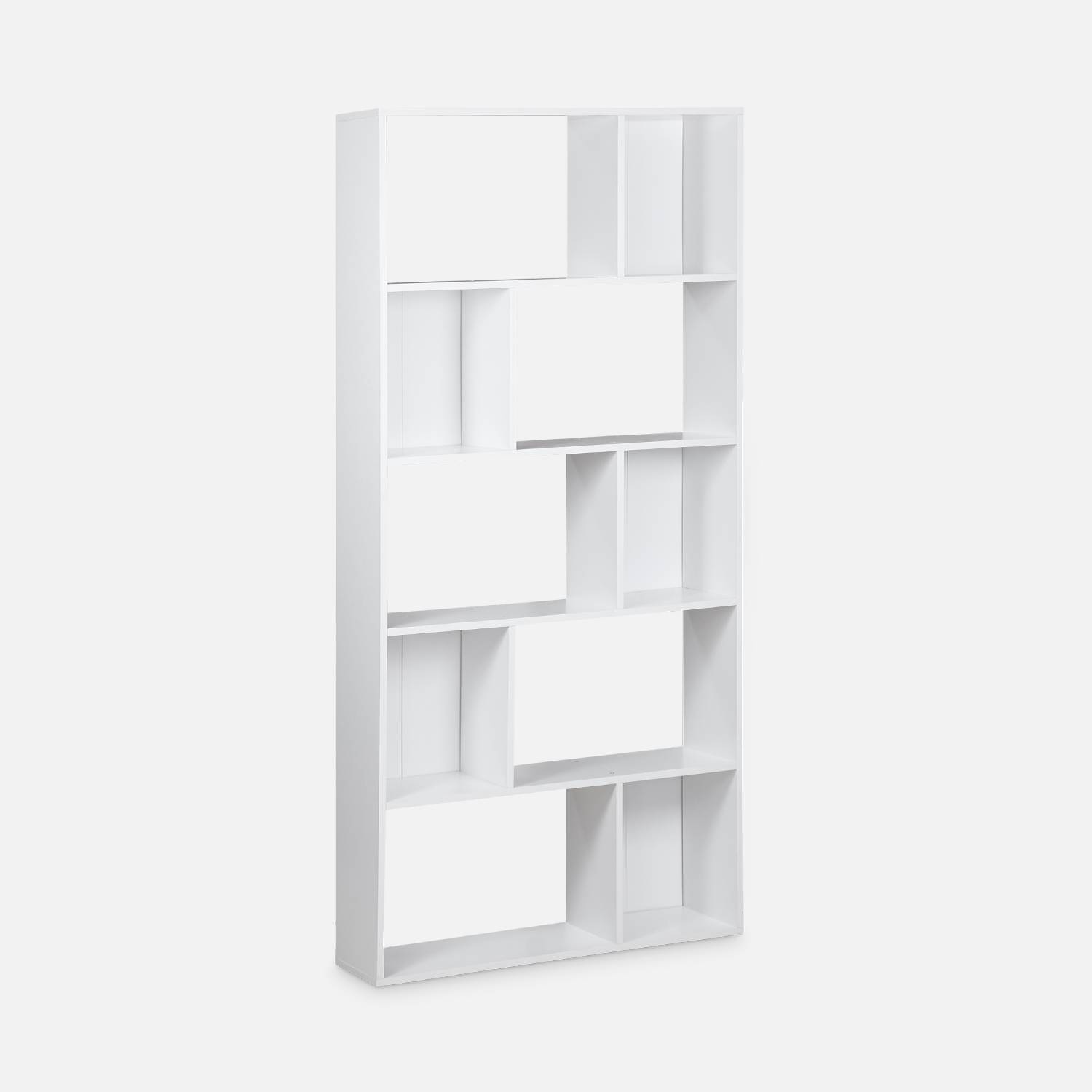 Asymmetrical design bookcase - Pieter - 5 shelves, 10 storage compartments, 83x23x173cm Photo3