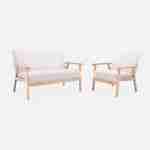 Scandinavische fauteuil van hout en witte boucléstof, B 64 x D 69,5 x H 73cm Photo5