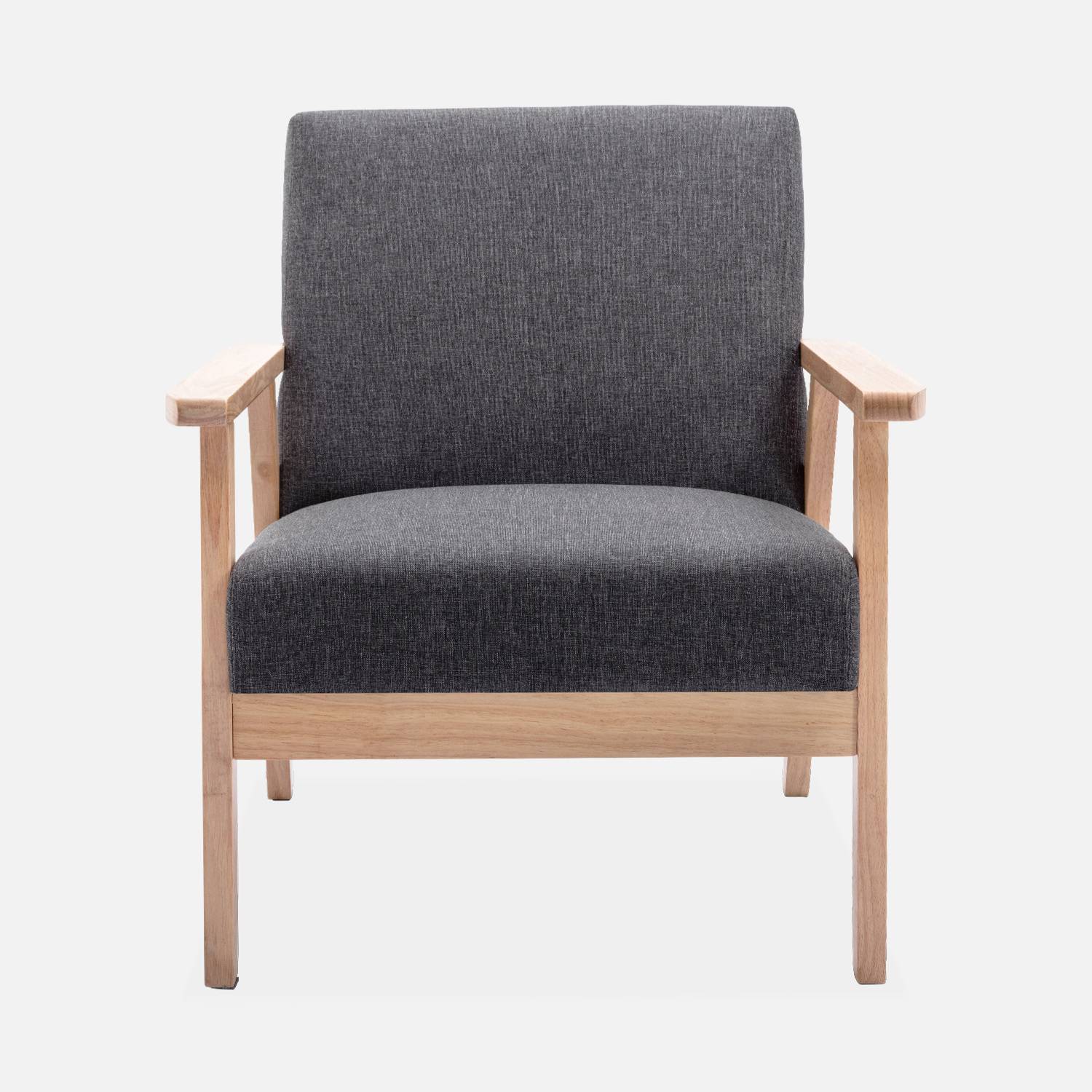 Skandinavischer Sessel aus Holz und Stoff, Dunkelgrau, Isak, B 64 x T 69,5 x H 73cm Photo3