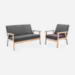 Scandinavische fauteuil van hout en donkergrijze stof, B 64 x D 69,5 x H 73cm Photo6