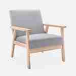 Skandinavischer Sessel aus Holz und Stoff, Hellgrau, Isak, B 64 x T 69,5 x H 73cm Photo4