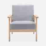 Skandinavischer Sessel aus Holz und Stoff, Hellgrau, Isak, B 64 x T 69,5 x H 73cm Photo5