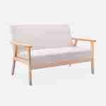 Sofá de banco em madeira e tecido creme, Isak, L 114 x P 69,5 x A 73cm Photo3