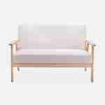 Sofa Sitzbank aus Holz und Stoff, Creme, Isak, B 114 x T 69,5 x H 73 cm Photo4