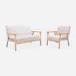 Sofa Sitzbank aus Holz und Stoff, Creme, Isak, B 114 x T 69,5 x H 73 cm Photo5