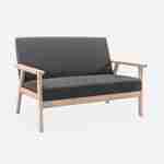 Sofa Sitzbank aus Holz und Stoff, Dunkelgrau, Isak, B 114 x T 69,5 x H 73 cm Photo2