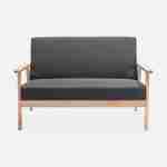 Panca per divano in legno e tessuto grigio scuro, Isak, L 114 x P 69,5 x H 73cm Photo3