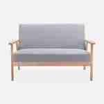 Sofa Sitzbank aus Holz und Stoff, Hellgrau, Isak, B 114 x T 69,5 x H 73 cm Photo6