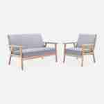 Panca per divano in legno e tessuto grigio chiaro, Isak, L 114 x P 69,5 x H 73cm Photo7